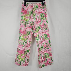 Lilly Pulitzer Pink and Green Floral Pajama Pants